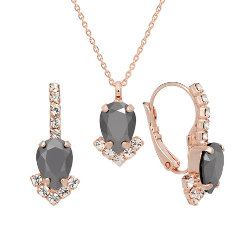 Komplektas "Leonora II (Jet Hematite)" su Preciosa™ kristalais